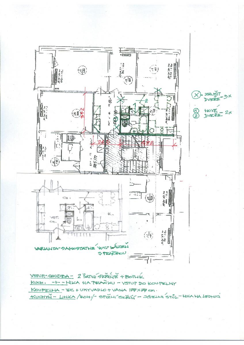 První návrh změny dispozice od klientova architekta
